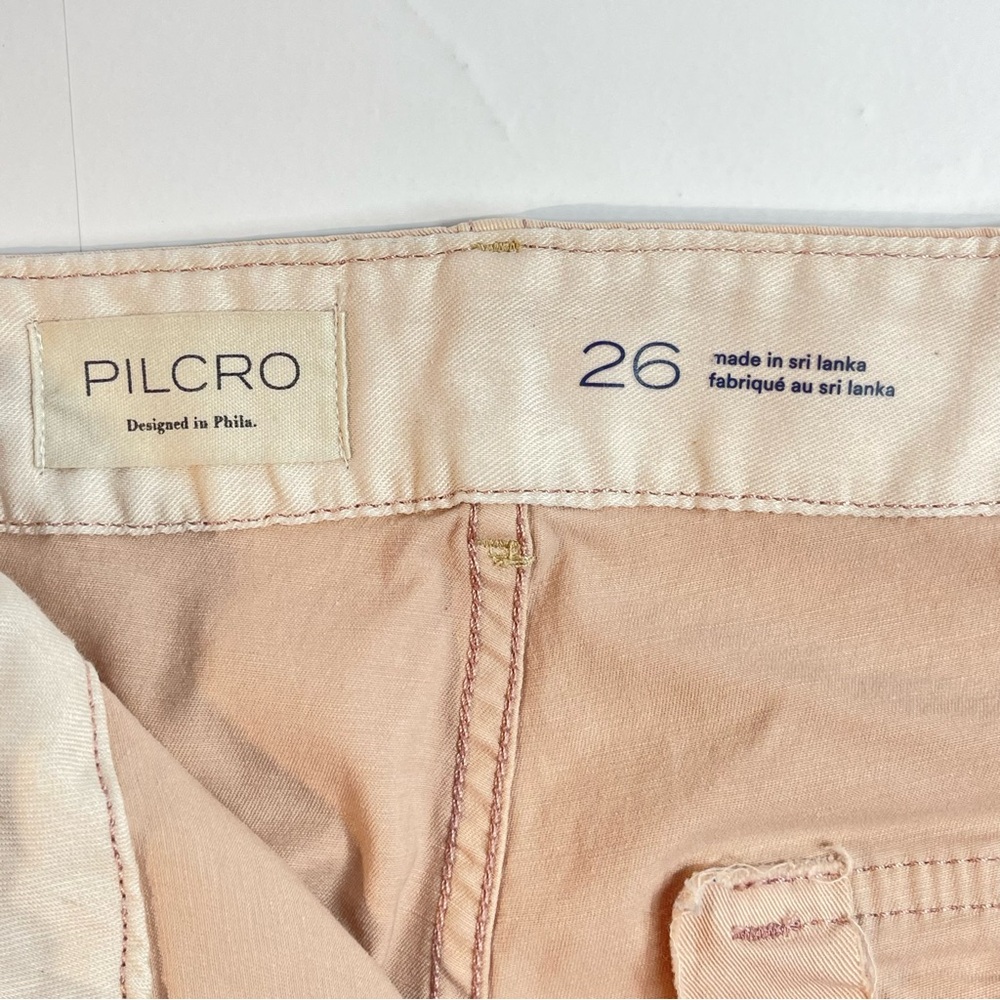 ANTHROPOLOGIE PILCRO Women's Pale Pink Twill Stretch Ankle Pants Size 26 - Picture 4 of 9